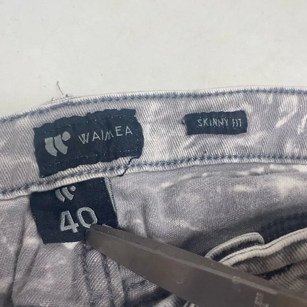 WAIMEA Men’s Jeans Distressed Skinny Fit Gray Size 40 Inseam 32 SEE DESCRIPTION - Picture 12 of 12